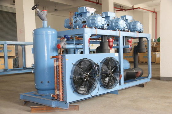 Unité de compression à vis industrielle refroidie à l'air Nouveau conditionnement Unité de condensation Caractéristiques automatiques Le noyau est un moteur réfrigérateur Refcomp compresseur